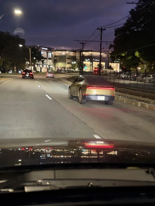 A Cybercab on Commonwealth Avenue in Boston. Photo via @RobotaxiRadar / X