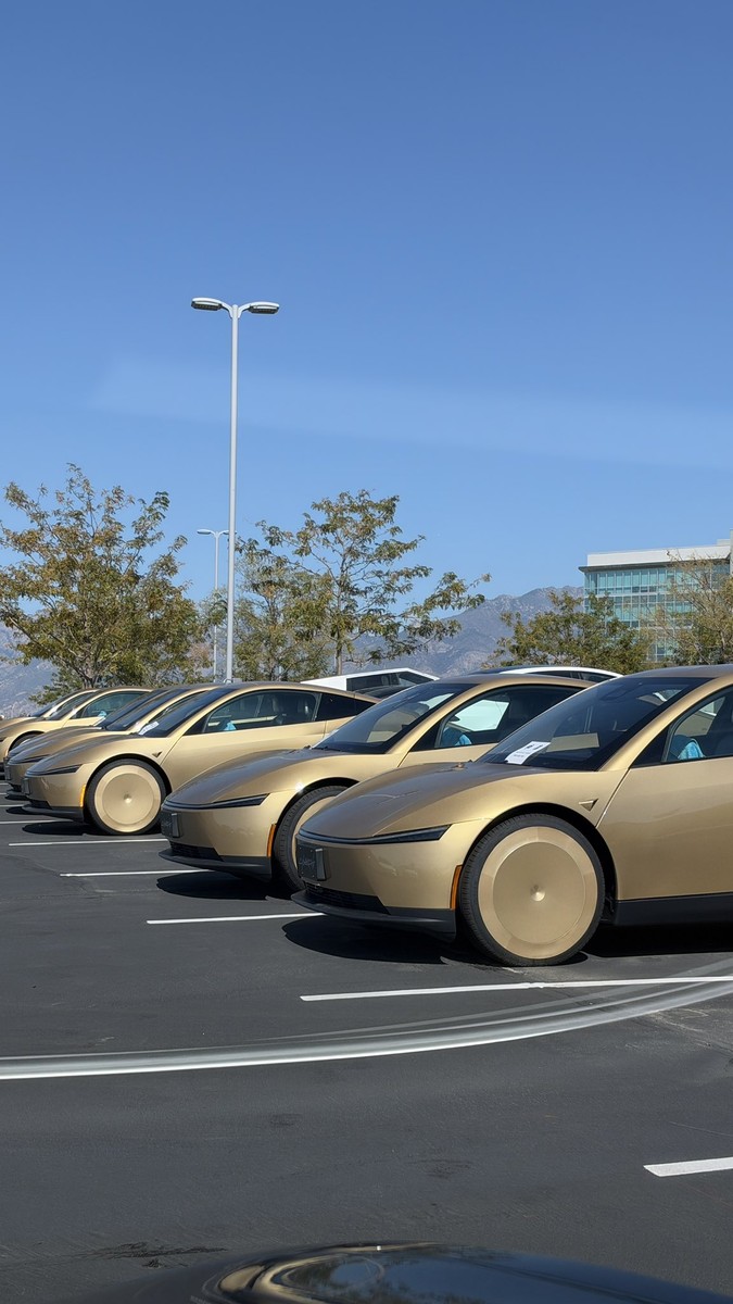 Cybercabs parked in a Draper business park on Sept. 20. Photo via @jer_jensen / X