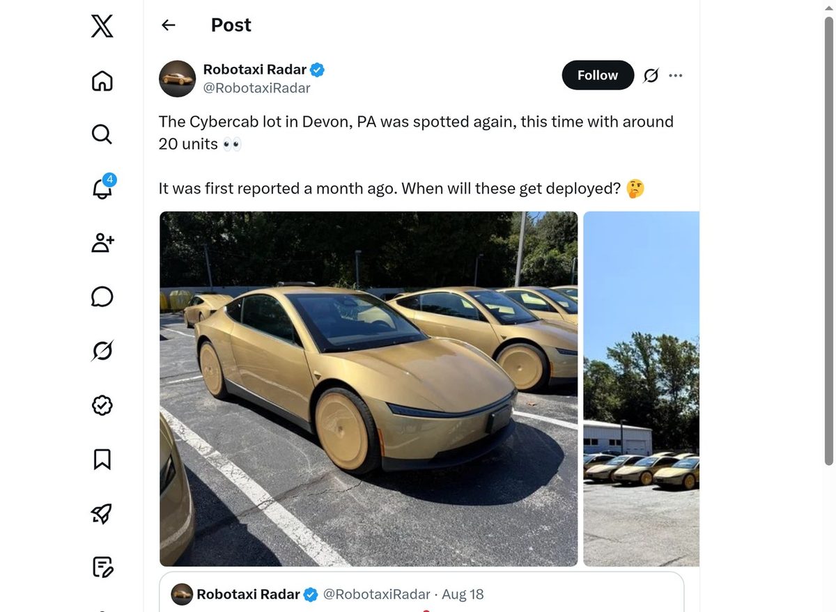 Source on X - @RobotaxiRadar
