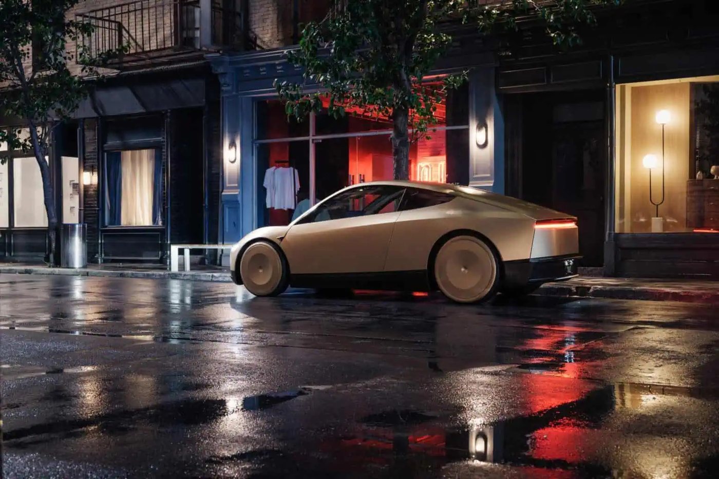 A Tesla Cybercab in an image Tesla supplied for its Mondial de l'Auto 2026 programme. Photo: Tesla via Mondial de l'Auto
