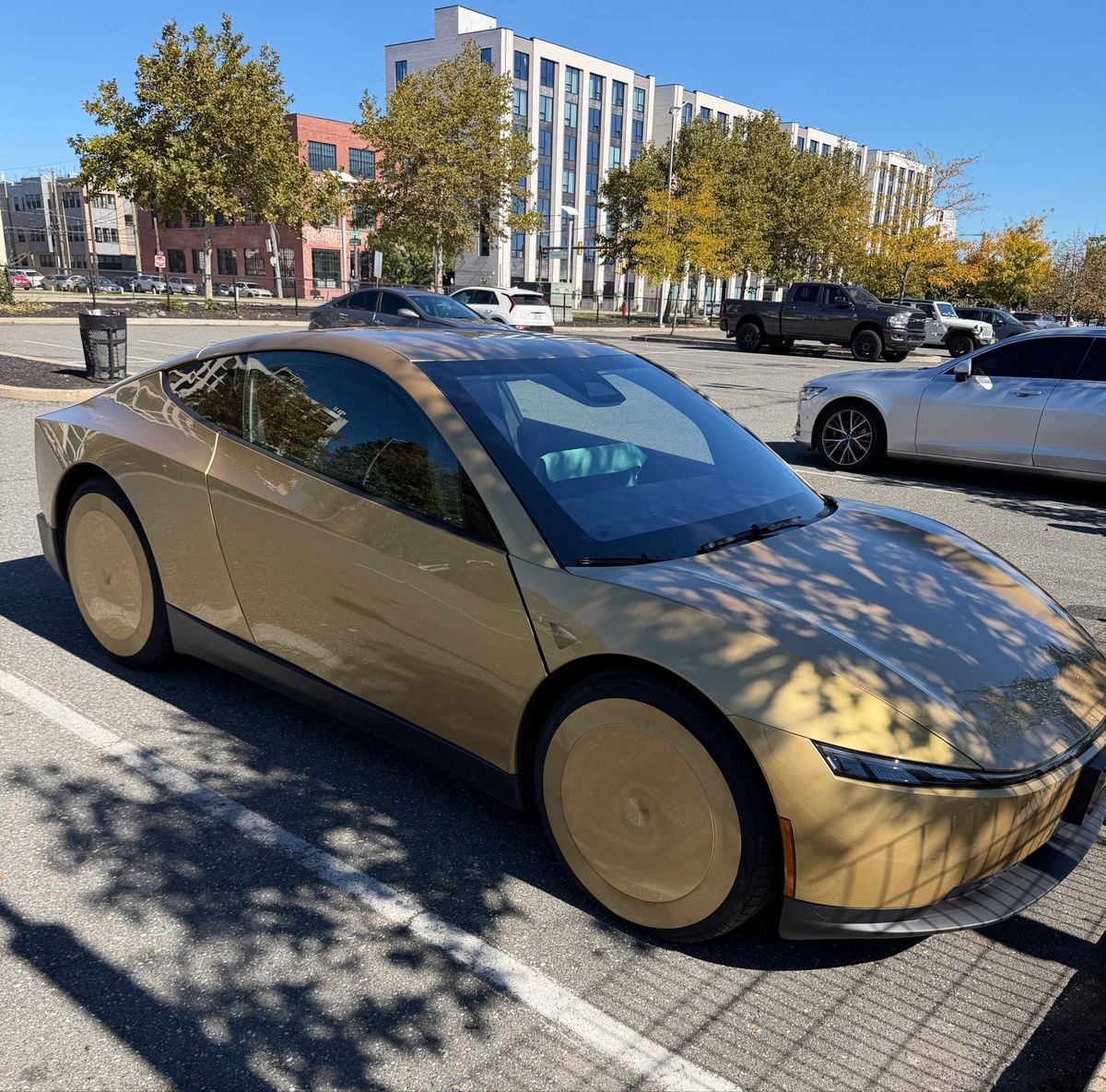 A Cybercab spotted testing in Philadelphia on Tuesday. Photo via @RobotaxiRadar / X