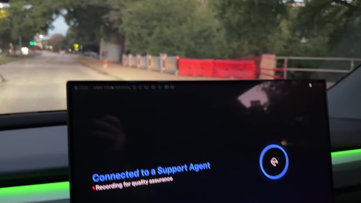 The cabin screen near the end of the ride. Video still via @DavidMoss / X